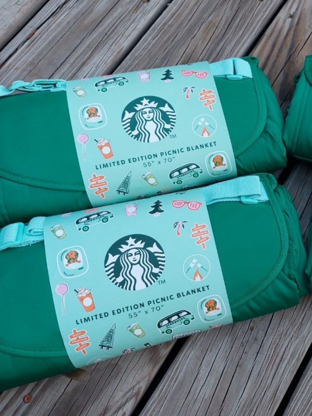 Starbucks 2026 Road Trip Collection Green Picnic Blanket Limited Edition